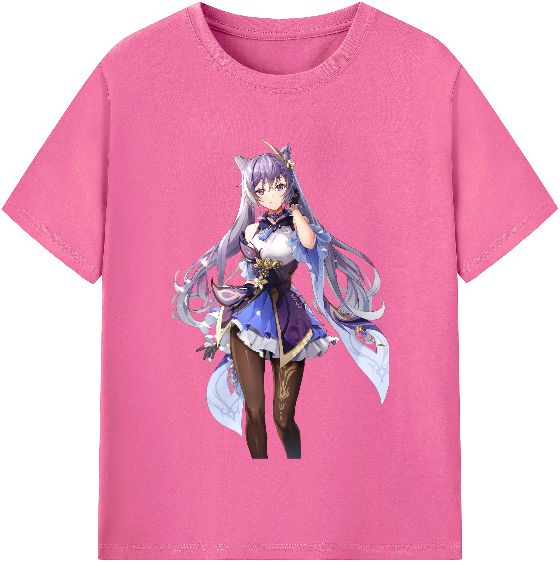 げんし神 刻晴 こくせい genshin Kokusei レディースカジュアルプリントTシャツ（綿100％）